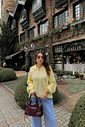 TRICOT COM ZIPER GRACE AMARELO MANTEIGA