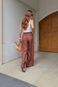 CALÇA PANTALONA VISCOSE LIA MARROM
