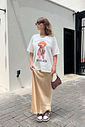 T-SHIRT OVERSIZED BROWN POODLE OFF WHITE