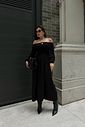 VESTIDO MIDI BARBARA LISO PRETO
