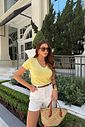 BLUSA VISCOLYCRA DECOTE V AMARELO MANTEIGA