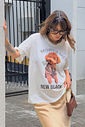 T-SHIRT OVERSIZED BROWN POODLE OFF WHITE