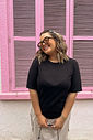 T-SHIRT ESTONADA LISA PRETA
