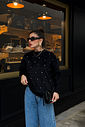 TRICOT COM PEDRARIAS KYLIE PRETO