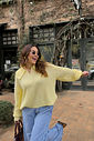 TRICOT COM ZIPER GRACE AMARELO MANTEIGA