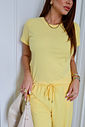CONJUNTO CANELADO AMANDA AMARELO MANTEIGA