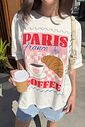 T-SHIRT OVERSIZED PARIS COFFEE OFF WHITE