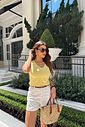 BLUSA VISCOLYCRA DECOTE V AMARELO MANTEIGA
