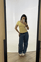 BLUSA VISCOLYCRA DECOTE V AMARELO MANTEIGA