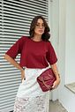 T-SHIRT ESTONADA LISA VINHO