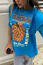 T-SHIRT OVERSIZED TROPICAL BANANA AZUL T-SHIRT OVERSIZED TROPICAL BANANA AZUL