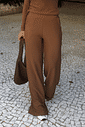 CALÇA PANTALONA COMFY MINIMAL MARROM TRUFADO