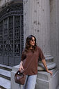 T-SHIRT ESTONADA LISA MARROM CAFÉ
