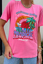 T-SHIRT ESTONADA MODE TROPICAL ROSA SUMMER