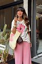 T-SHIRT ESTONADA HIBISCO PINK OFF WHITE