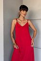 VESTIDO LONGO GLOWING COM ALÇA DE METAL VERMELHO VESTIDO LONGO GLOWING COM ALÇA DE METAL VERMELHO