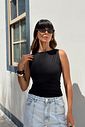 BLUSA DECOTE CANOA GIULIA PRETA BLUSA DECOTE CANOA GIULIA PRETA