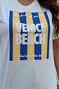 T-SHIRT ESTONADA VENICE BEACH ESTAMPA AZUL OFF WHITE