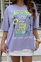 T-SHIRT OVERSIZED CAIPIRINHA GELADA (COM STRASS) ROXO CANDY