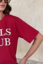 T-SHIRT ESTONADA GIRLS CLUB VERMELHO CEREJA