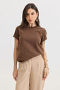 T-SHIRT ESTONADA LISA MARROM CAFÉ