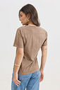 T-SHIRT ESTONADA LISA MARROM CAPPUCCINO