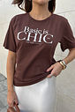 T-SHIRT ESTONADA BASIC CHIC MARROM CHOCOLATE
