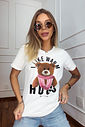 T-SHIRT ESTONADA I LIKE HUGS OFF WHITE