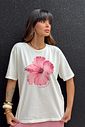 T-SHIRT ESTONADA HIBISCO PINK OFF WHITE