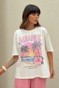 T-SHIRT OVERSIZED PARADISE EVERY DAY OFF WHITE