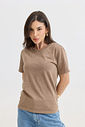 T-SHIRT ESTONADA LISA MARROM CAPPUCCINO