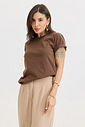 T-SHIRT ESTONADA LISA MARROM CAFÉ