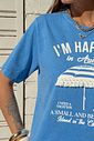T-SHIRT ESTONADA HAPPIER IN ARUBA (COM APLIQUE) AZUL T-SHIRT ESTONADA HAPPIER IN ARUBA (COM APLIQUE) AZUL