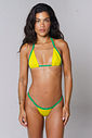 Biquíni de Fita Brasil Amarelo  - top fita + calcinha fita