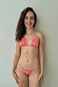 Cortininha Movel Xadrez Candy + Calcinha Dupla Xadrez Candy