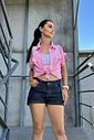 CAMISETE FEMININO VOIL ROSA