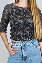 Blusa Tule Boho Brigitte Pretty Girl Floral Preto Blusa Tule Boho Brigitte Pretty Girl Floral Preto