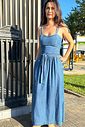 VESTIDO JEANS LONGO CORAL