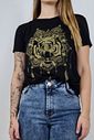 T-shirt Tigre Preta Dourado