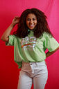 T-Shirt Oversized Feminina Viscolycra 89 New York Verde T-Shirt Oversized Feminina Viscolycra 89 New York Verde