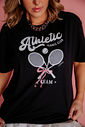 T-Shirt Over Fem Algodão Amaciado Atletic Chloe Preta