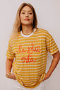 T-Shirt Feminina Viscolycra La Dolce Vita Sophia Listrada Amarela