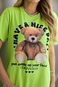 Vestido Tee Urso Have a Nice Day Briana Verde