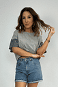 Cropped Oversized Algodão Paetê Chloe Cropped Oversized Algodão Paetê Chloe