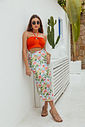 Saia Midi Em Tela Com Amarração Lateral Bali Floral Saia Midi Em Tela Com Amarração Lateral Bali Floral