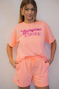 T-Shirt Oversized Feminina Meia Malha Bordada Buongiorno Vitta Laranja Neon T-Shirt Oversized Feminina Meia Malha Bordada Buongiorno Vitta Laranja Neon