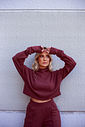 Blusa Cropped Gola Alta Feminina Canelada Camila Blusa Cropped Gola Alta Feminina Canelada Camila