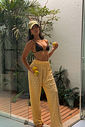 CALÇA FLORA - AMARELO