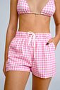 XADREZ ROSA - BERMUDA FEMININA