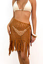 SAIA FRANJAS CURTA CROCHÊ - MOSTARDA SAIA FRANJAS CURTA CROCHÊ - MOSTARDA